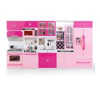 Kids Play Kitchen Set, Mi Cocina Mini Moderna Toy Kitchen Furniture Set, Play Accessories with Realistic Lights and Sounds for Toddlers and Girls (5 in Kitchen Set