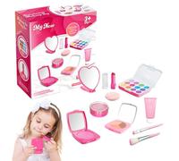 Kids Play Makeup - Pretend Cosmetic Girls, Safe Fake Make Up Toys Childrens Beauty Playset with Brushes Lipstick Compact, Bag Role Play Toy Makeup | Friends Family Birthday
