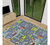 Kids Play Mat, Car Rug with Road Design, Large Toy Car Mat for Floor, Non-Slip Childrens Rug for Playroom, Interactive Car Play Mats for Kids with Durable Constructionhday