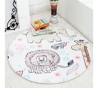 Kids Play Mat Round Baby Washable Crawling Round Baby Nurser Rugs Mat Non-Slip Gym Play Mat Floor Pad Cartoon Chair Cushion Decor Kids Room Carpet Animal Town Dia-90cm
