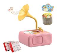 Kids Play Phonograph with 99 Cards, Early Education Phonograph Story Machine, 2025 New Toddler Record Player for 3+ Years Old, Screen Free Portable Audio Player Music Bedtime (pink)