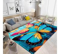 Kids Play Rug 80 X 160 Cm Washable Kids Area Rugs For Boys Bedroom Non-Slip 3D Animal Butterfly Carpet Durable Living Room Mat Rug For Playroom Children Bedroom Boys Decor -4703536345731