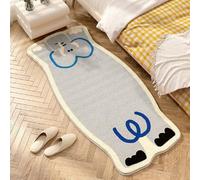 Kids Play Rug Mat Faux Wool Carpet Playmat Machine Washable Learning Educational Area Rug for Toddler Playroom Mat Soft Nursery Rug Indoor Floor Décor Animal Elephant Lion (Grey, 60x90cm)