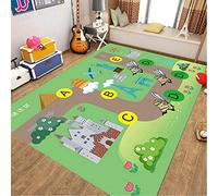 Kids Play Rug Town City Road Car Mat Children's Carpet Learning Educational Area Rug For Boys Girls Bedroom Playroom Games Mat(F,80 * 120cm)