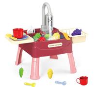 Kids Play Sink with Running Water - 23 Pcs Children's Play Kitchens Water Play Toys Set, Toddler Pretend Role Play Toys, Birthday Christmas Party Gifts for Boy Girl Age 3 4 5 6 Years Old