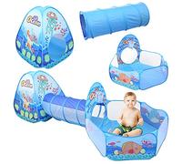 Kids Play Tent and Tunnel 3 in 1 Pop Up Tent Toddlers Crawl Tunnel Playhouse Ball Pit Folding Tent with Zipper Storage Bag Baby Toy Gifts for Children Girls Boys Indoor and Outdoor Use(Ocean world)