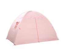 Kids Play Tent Bed Tent: Children's Double Single Bed Tent Large -Canopy Toddler with Flags for Boys & Girls - Baby Pop Up Tent Floor Playhouse Indoor Sleeping for Bedroom Decor Gift Toys (Pink)