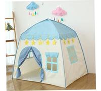 Kids Play Tent Indoor, 1.3x1x1.Folding Princess Playhouse with Window & Door, Kids Play House for 3-5 Years Girls Boys (Blue)