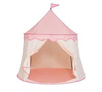 Kids Play Tent Indoor House - 116x123cm Polyester Portable Children Activity Shelter Imaginative Space Pink White Design | Bedroom Living Room Playroom Kindergarten School Party Storytelling Readings