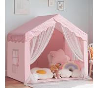 Kids Play Tent, Play Tent for Toddlers Age 2-5, Indoor Playhouse with Carry Bag, Safe PVC Frame & Breathable Cotton Canvas, Easy Setup, Encourages Imaginative Play (pink)