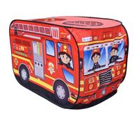 Kids Play Tent Pops-Up Vehicle-Shape Kids Play Tent with Door Flip & Top Opening Car Toddler Playhouse with Wire Frame for Girls Boys (Fire Truck)