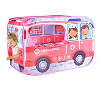 Kids Play Tent Pops-Up Vehicle-Shape Ventilative Kids Play Tent with Door Flip & Top Opening Sturdy for Girls Boys Gift (Ambulance)