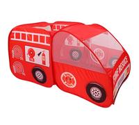 Kids Play Tent Pops-Up Ventilation Fire Truck Shape Kids Tent with Door Flip & Top Opening Scratch-Resistant Polyester Car Playhouse with Wire Frame for Girls Boys
