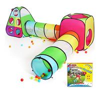 Kids Play Tent, STLOVe Kids Ball Pits 4 In 1 Kid Toys Tent Customized Foldable Pop Up Tunnel Tent Crawl Tunnel Toy Colorful Playhouse Tent Fort With Gift Box & Storage Bag for Boy,Girl,Indoor Outdoor