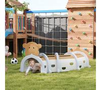 Kids Play Tunnel for Crawl and Climb, Monkey Design, Brown AIYAPLAY Brown One Size