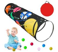 Kids Play Tunnel - Pop-Up Crawl Tunnel for Toddlers Aged 1-3, Durable Polyester Baby Tunnel with Carry Bag, Indoor & Outdoor Toy for Boys & Girls, Pet Tunnel for Cats & Dogs (180 × 46 × 46 cm) (Black)