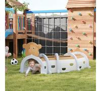 Kids Play Tunnel with Monkey Design - Durable HDPE Plastic Crawl Tube for Indoor Outdoor Playground Fun Ages 3-6 Years