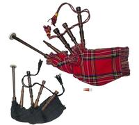 Kids Playable Bagpipe Mini Starter Instrument | Scottish Bagpipe for Children & Beginners | Includes 2 Reeds | Easy to Play Fun Musical Toy for Learning (Royal Stewart)