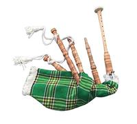 Kids Playable Bagpipes Junior Scottish Toy Bagpipe Set Highland Practice Starter Instrument (IrishGreen Bagpipe)