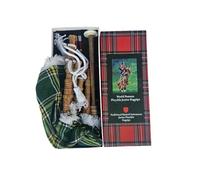 Kids Playable Bagpipes Toy - Scottish Junior Highland Bagpipe for Beginners & Musical Learning (Irish Green Bagpipe)