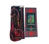 Kids Playable Bagpipes Toy - Scottish Junior Highland Bagpipe for Beginners & Musical Learning (Royal Stewart Bagpipe)