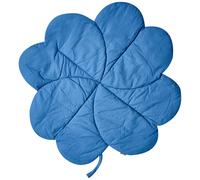 Modern Kids Playmat Clover Shaped Quilted Cotton Cover 110 x 110 cm Nursery Accessory Blue Acadine