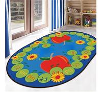 Kids Playroom Area Rug, 3x4ft, Sunflower Fruit Print Classroom Rug, Colorful Alphabet ABC Rug for Learning Letters, Colors, Fruits, Flowers ， Baby Rug, Children's Rug Non-Slip Washable Rugs