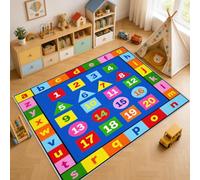 Kids Playroom Door Mat Indoor 40x60, Colourful Alphabet Small Rug Washable | Non Slip Hopscotch Game Floor Carpet for Entrance Kitchen Bedroom, Soft Low Pile Rugs Doormats, Mh614