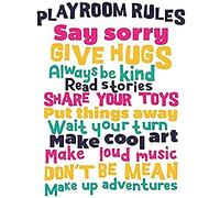 Kids Playroom Rules Fun Colourful Canvas Wall Art Print