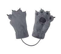 Kids Plush Gloves Mittens Cute Bear Cat Dog Paw Gloves Children Winter Thick Warm Gloves Cartoon Animal Claw Gloves Halloween Cosplay Party Gloves with Anti-Lost String for Boys Girls Age 4-10
