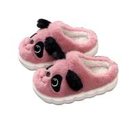 Kids Plush House Slippers Toddler Boys Girls Cute Fuzzy Animal Panda Bedroom Slides Winter Warm Slip On Furry Home Shoes Soft Sole Comfortable Sliders (Watermelon Red, 2.5 Big Kids)