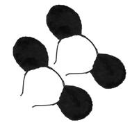 Kids Plush Mouse Ears Headband 2pcs Black Costume Headwear