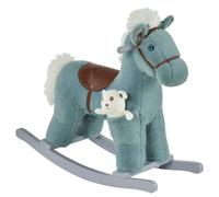Kids Plush Ride-On Rocking Horse with Plush Toy Sound Handle Grip