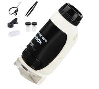 Kids Pocket Microscope, Educational Stem Kit, Beginner Microscope with 50x-250x Magnification, Led Lighted Device with Compact Design, Science Toy, Learning Equipment for Students Kids Lab Projects