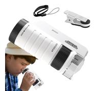 Kids Pocket Microscope - Portable Handheld STEM Educational Toy, Adjustable LED Magnifying Tool for Little Scientists |s For Children, Students, Outdoor Exploration & Science Learning Activities