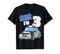 Kids Police Car 3rd Birthday Shirt 3 Years Old Cop Officer T-Shirt