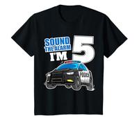Kids Police Car 5th Birthday Boy 5 Five Cop Police Officer Gift T-Shirt