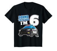 Kids Police Car 6th Birthday Boy 6 Shirt Cop Police Officer Gift T-Shirt