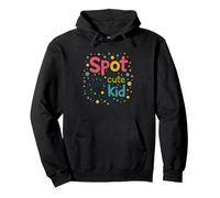 Kids Polka Dot "Spot the Cute Kid" Fun Wear Pullover Hoodie, Adult Unisex, Black, XL