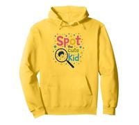 Kids Polka Dot "Spot the Cute Kid" Fun Wear Pullover Hoodie, Adult Unisex, Lemon, L