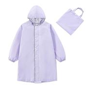 Kids Poncho Rain Zipper Waterproof Raincoat Boys Girls Resuable Rainwear with School Bag Cover Children Rain Cape Toddler Rain Jacket for School Bicycle Purple 6-8 Years