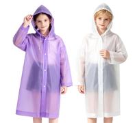 Kids Poncho Waterproof, Raincoat for Kids with Hood, 2 Pack Reusable Children Rain Poncho, Waterproof Poncho Kids for Outdoor Activities, Emergency Rain Protection, Compact Size 24 x 18 x 2 cm