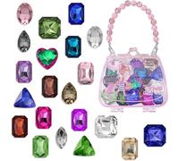 Kids Pool Dive Toys - 20 Piece Underwater Treasure Set with Assorted Gems & Collecting Box, Fun Swimming Pool & Beach Games for Boys & Girls, Colorful