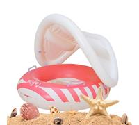 Kids Pool Float 55x52cm With Canopy babys Swim Ring - Lightweight Foldable toddlere Float With Adjustable Safety Seat 1-4 Years - Garden Backyard Pool Beach Holiday Water Toy Red