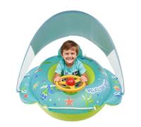 Kids Pool Float - Cartoon Inflatable Swim Ring - with Steering Wheel Lightweight PVC Kids Swimming Float,for 1-4 Years Old Boy Girl Beach Lake River Pond Bathtub Boat Summer