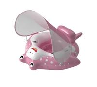 Kids Pool Float with Sun Canopy, Anti-Rollover Inflatable Bebe Swim Ring with Adjustable Seat & Safety Tail, Kids Swimming Floatie Water Toys for 6-36 Months, Pink/Purple/Yellow