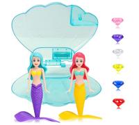 Kids Pool Toys 2Pcs Diving Mermaid with Blue Shell & Gem,Mermaids Sinkers Swimming Pool Toys,Diving Games Training Children's Gifts,Swim Diving Pool Accessories Little Mermaid Water Toys for Girls