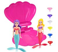 Kids Pool Toys 2Pcs Diving Mermaid with Hot Pink Shell & Gem,Mermaids Sinkers Swimming Pool Toys,Diving Games Training Children's Gifts,Swim Diving Pool Accessories Little Mermaid Water Toys for Girls