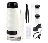 Kids Portable Microscope - 250X Magnification Handheld, LED Light Observation | Compact Educational Science Toy, Outdoor Adventure Mini Microscope For Children Students STEM Learning Exploration