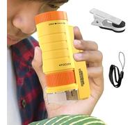 Kids Portable Microscope, Pocket Handheld Mini Microscope With LED Light, Adjustable, Handheld, High Definition, Microbiological Observation for Students, Preschool Home Study Educational Toys